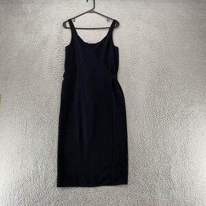 Everlane Japanese GoWeave Dress‎ Womens 2 Black Wrap Tie Waist Midi Minimalist